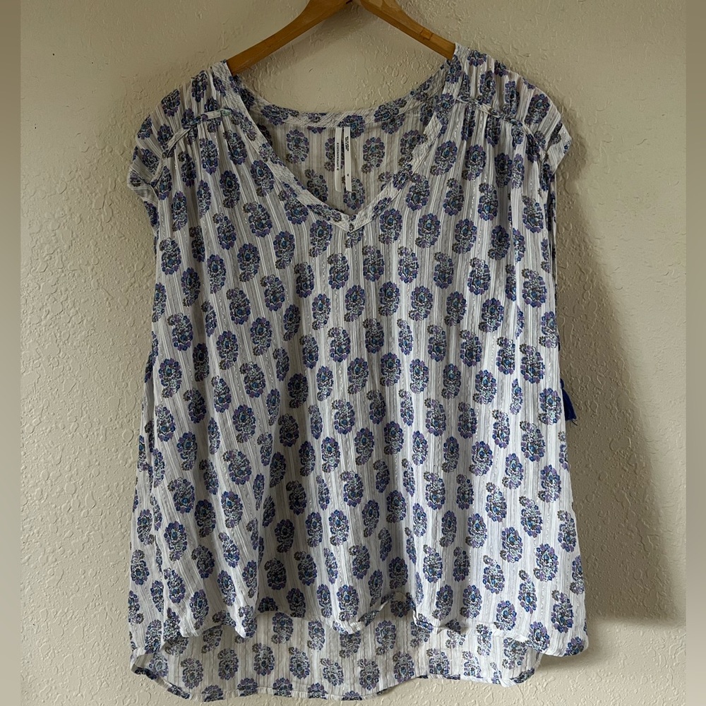 Like NEW! Anthropologie purple Paisley Blouse | XL